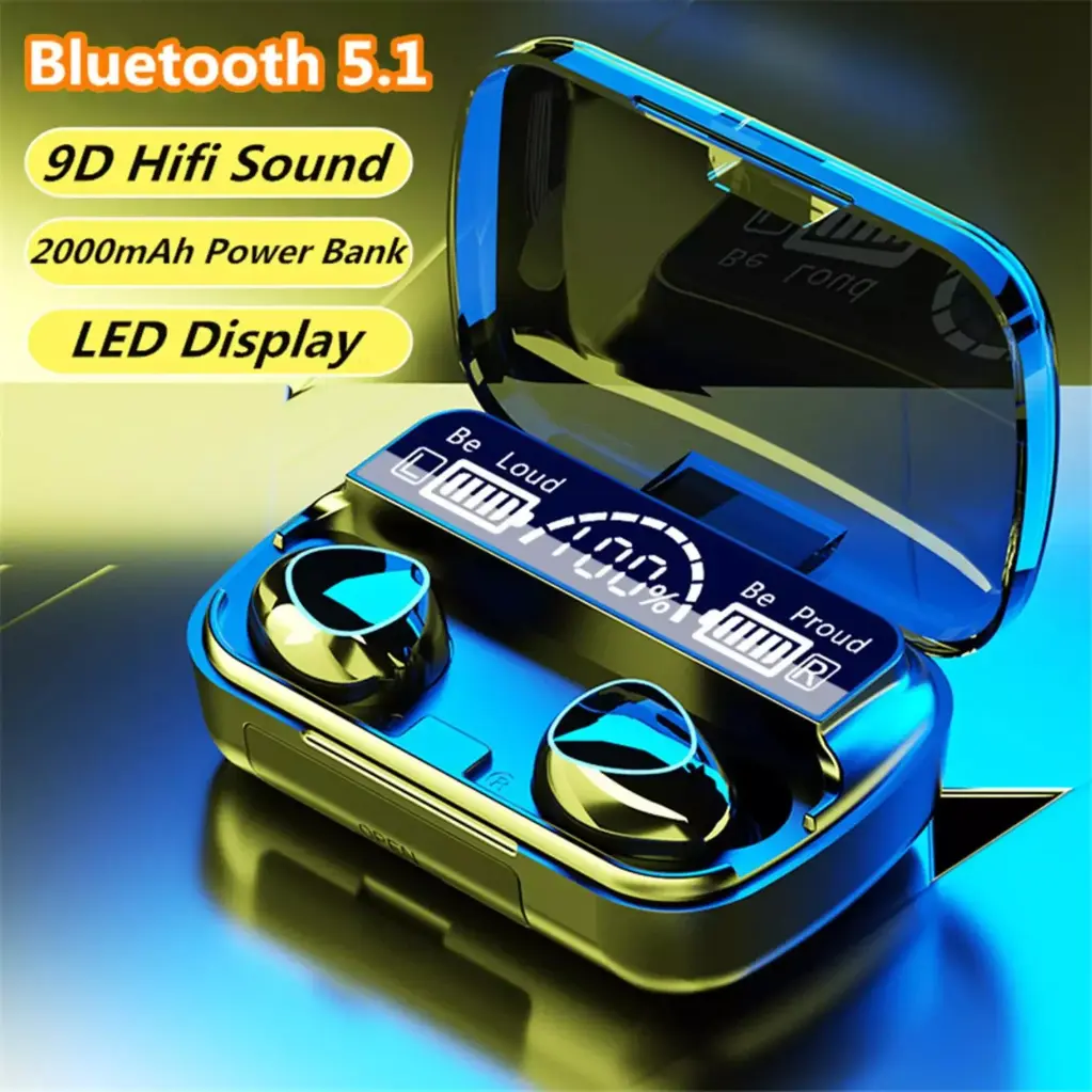 M10 TWS Earbuds 2500mAh Charging Box Bluetooth-compatible Stereo Waterproof