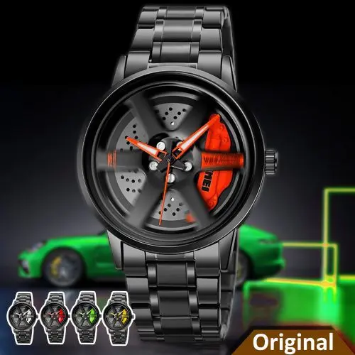 Inspired by sk adjust Stainless Steel Watches for Men-Waterproof Stainless Steel Japanese Quartz Wrist Watch Sports Men's Watches-Car Wheel Rim Hub SKMEI 1787